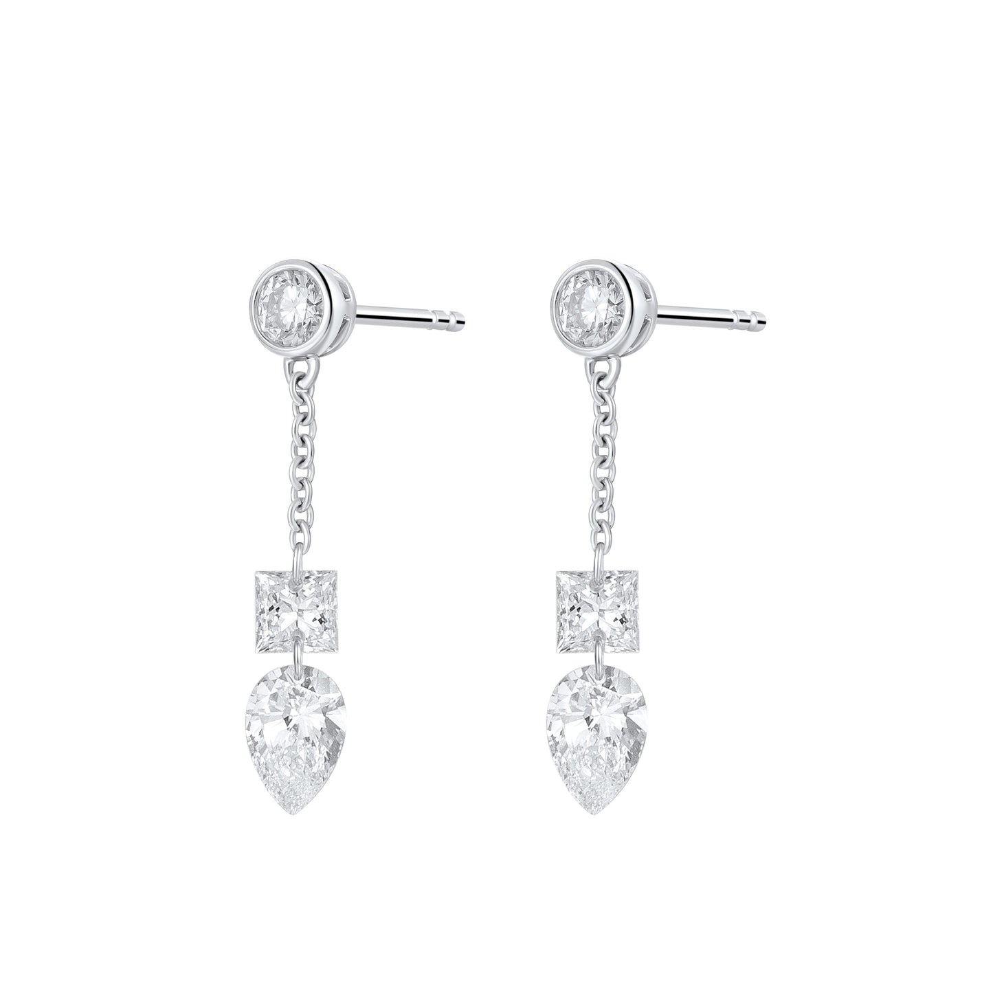 Pt950 Lab Grown Diamond Earrings