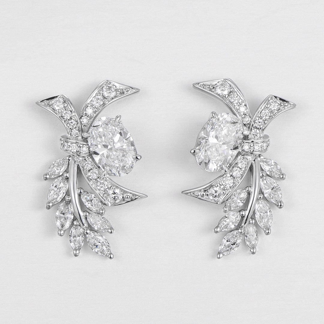 Pt900 Lab Grown Diamond Earrings
