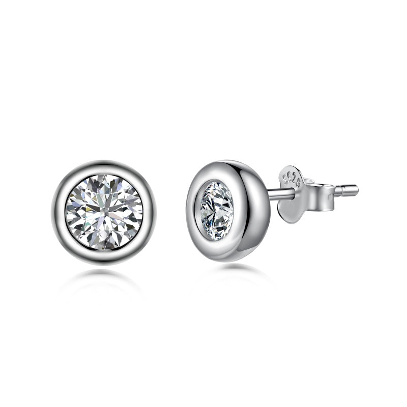 Burton Jewelry - S925 Silver Lab Grown Diamond Earrings