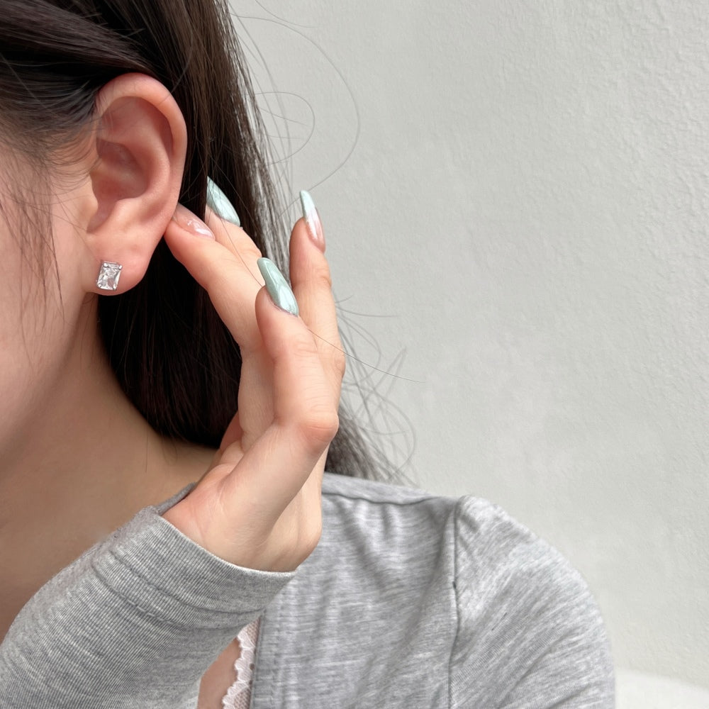 Burton Jewelry - S925 Silver Lab Grown Diamond Earrings