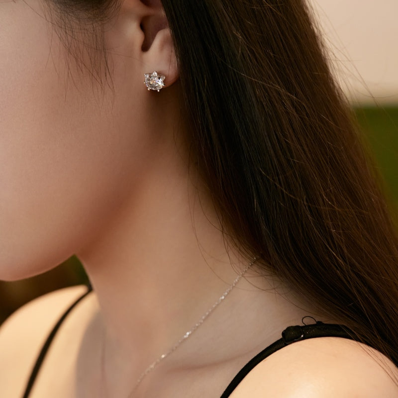 Burton Jewelry - S925 Silver Lab Grown Diamond Earrings