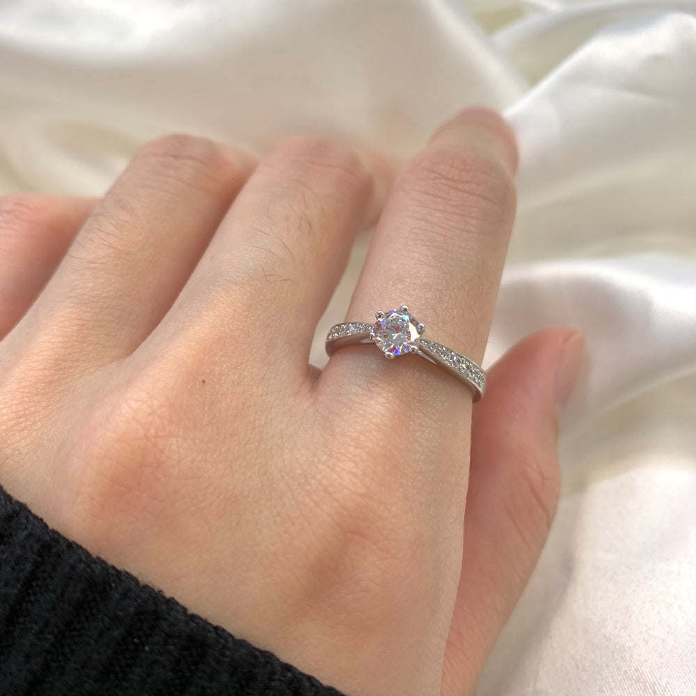 Burton Jewelry - S925 Silver Lab Grown Diamond Ring