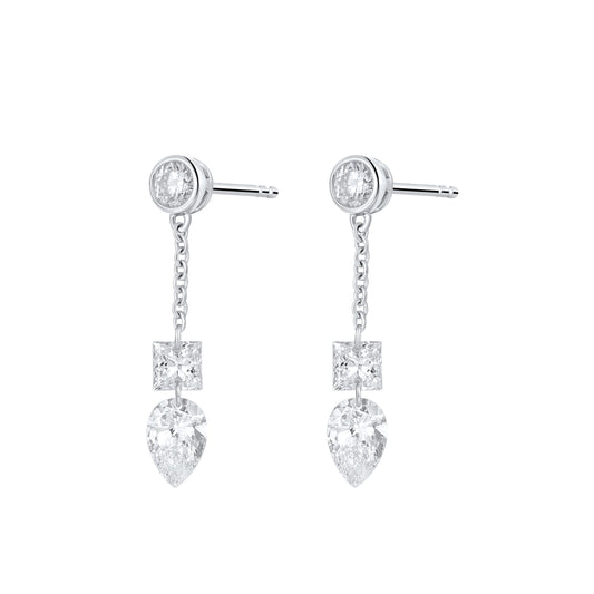 Pt950 Lab Grown Diamond Earrings