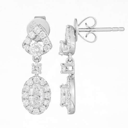Pt950 Lab Grown Diamond Earrings