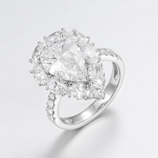 Pt900 Lab Grown Diamond Ring