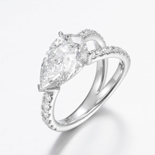 Pt900 Lab Grown Diamond Ring