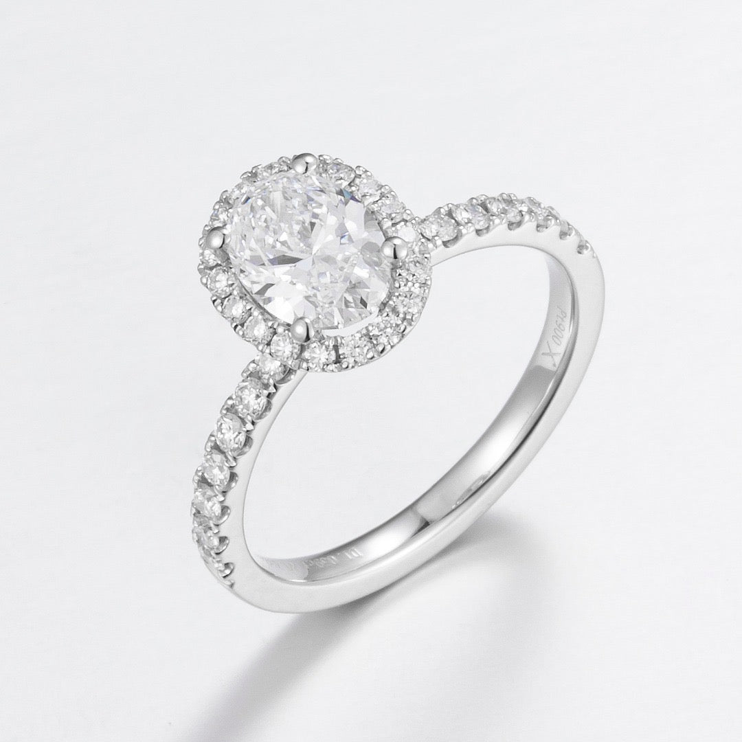 Pt900 Lab Grown Diamond Ring