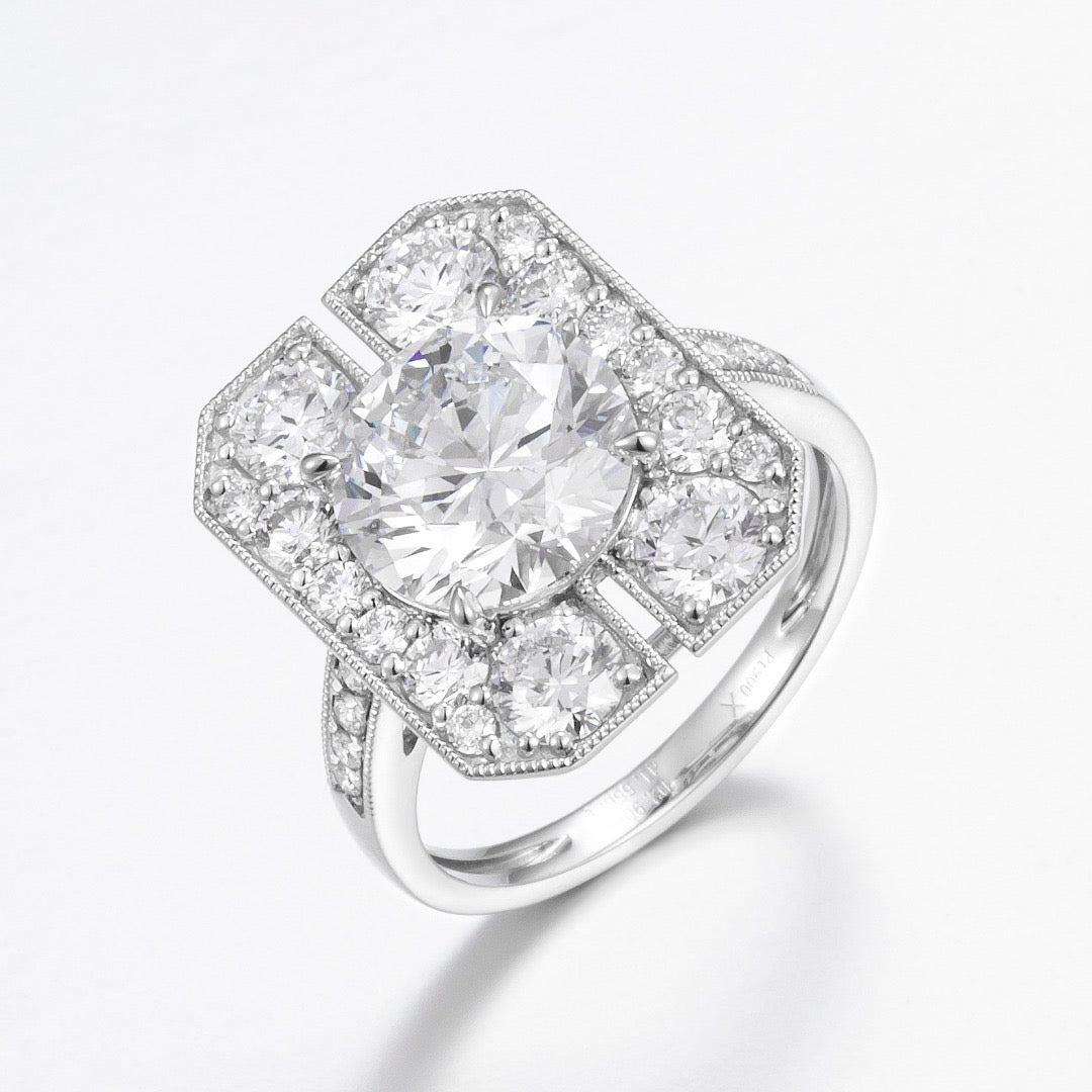 Pt900 Lab Grown Diamond Ring