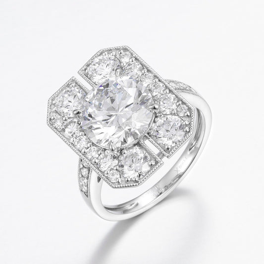 Pt900 Lab Grown Diamond Ring