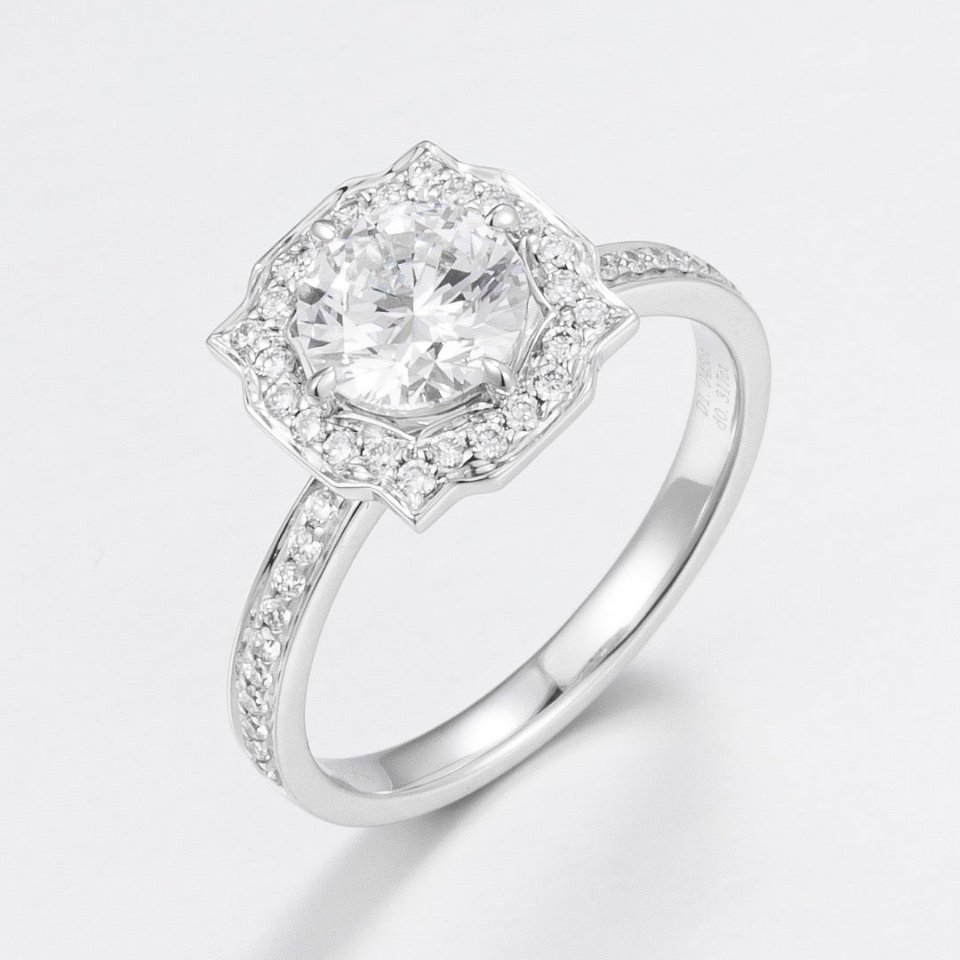 Pt900 Lab Grown Diamond Ring