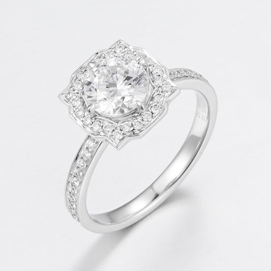 Pt900 Lab Grown Diamond Ring