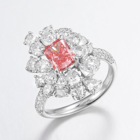Pt900 Lab Grown Diamond Ring