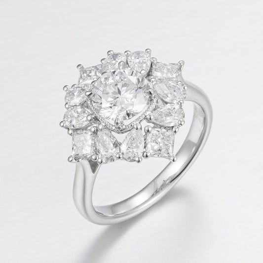 Pt900 Lab Grown Diamond Ring