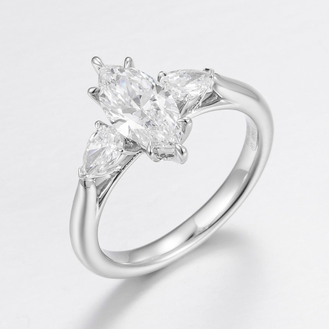 Pt900 Lab Grown Diamond Ring