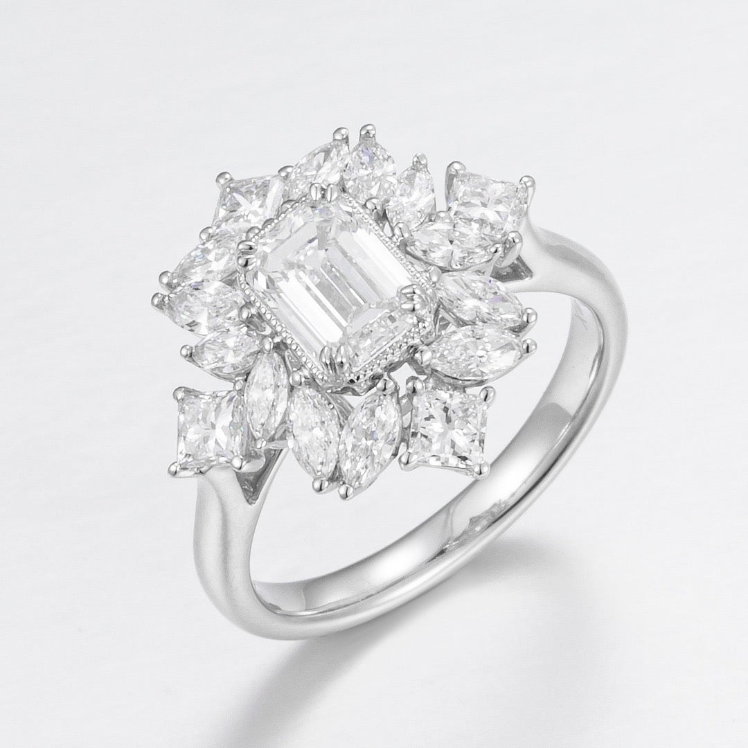 Pt900 Lab Grown Diamond Ring
