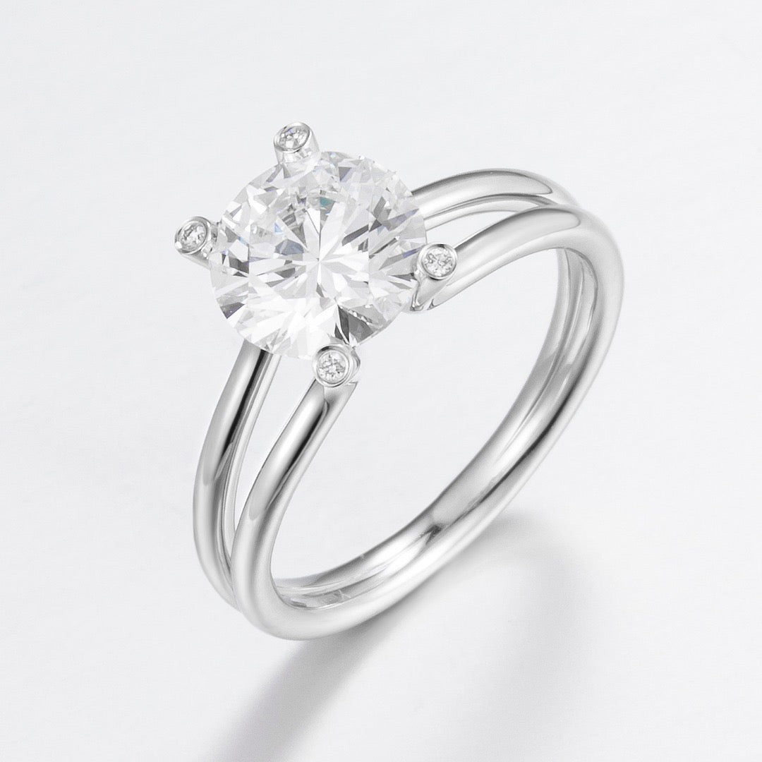 Pt900 Lab Grown Diamond Ring 2.0CT
