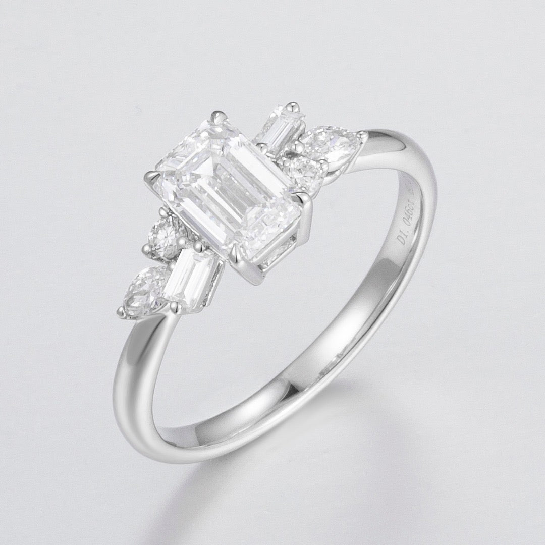 Pt900 Lab Grown Diamond Ring