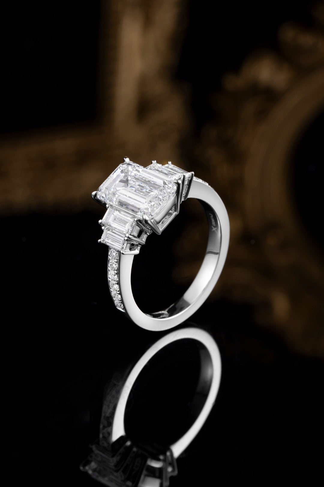 Pt900 Lab Grown Diamond Ring
