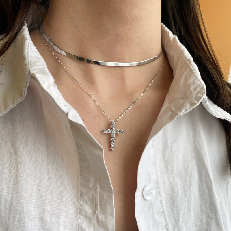 Burton Jewelry - S925 Silver Lab Grown Diamond Necklace