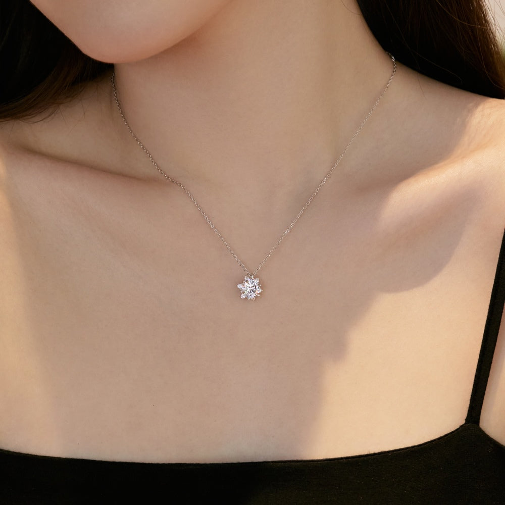 Burton Jewelry - S925 Silver Lab Grown Diamond Necklace