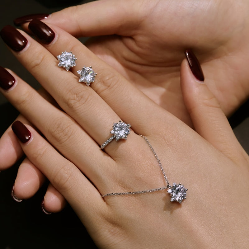 Burton Jewelry - S925 Silver Lab Grown Diamond Earrings