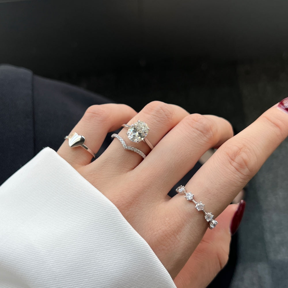 Burton Jewelry - S925 Silver Lab Grown Diamond Ring