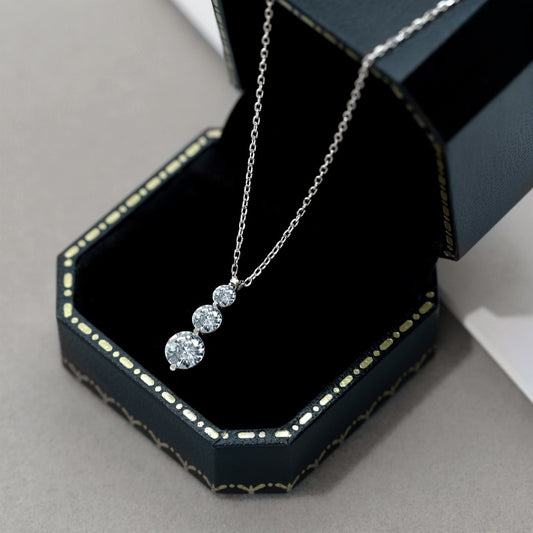 Burton Jewelry - S925 Silver Lab Grown Diamond Necklace