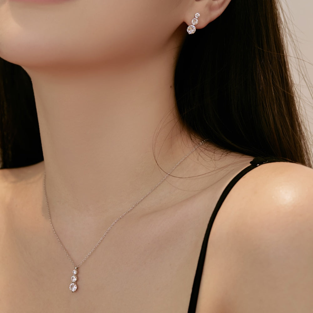 Burton Jewelry - S925 Silver Lab Grown Diamond Necklace