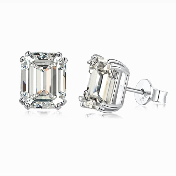 Burton Jewelry - S925 Silver Lab Grown Diamond Earrings