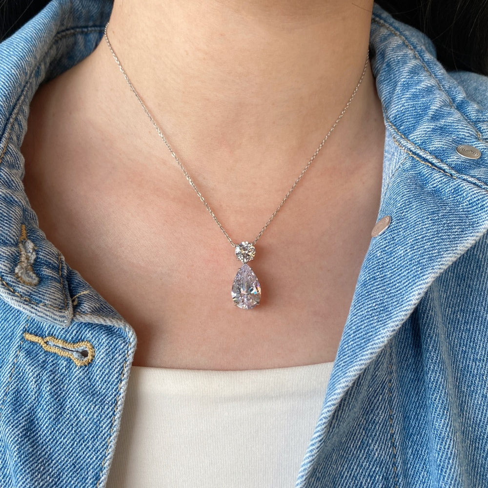 Burton Jewelry - S925 Silver Lab Grown Diamond Necklace