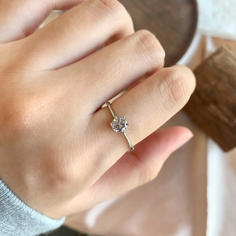 Burton Jewelry - S925 Silver Lab Grown Diamond Ring