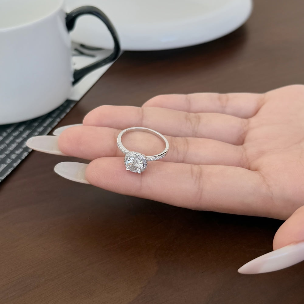 Burton Jewelry - S925 Silver Lab Grown Diamond Ring