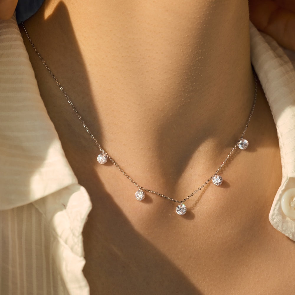 Burton Jewelry - S925 Silver Lab Grown Diamond Necklace